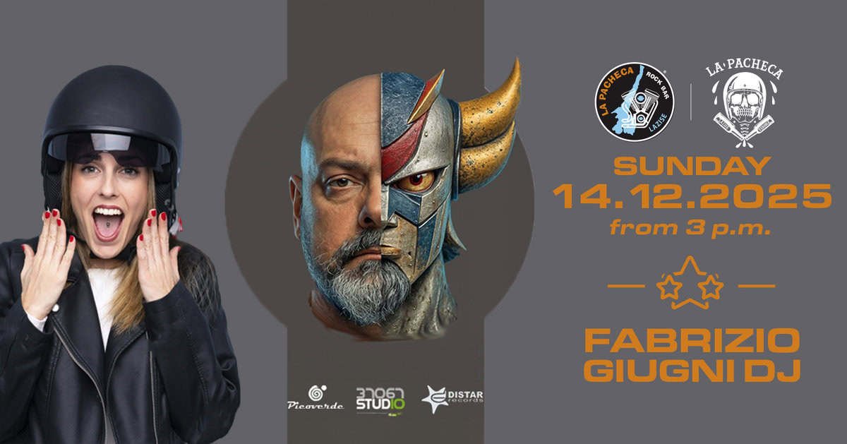 APERITIVO & Dj Set with FABRIZIO Giugni at La PACHECA Potrebbe essere un'immagine raffigurante il seguente testo "Mocж E ·PACHECA SUNDAY 14.12.2 14. 12.2025 from 3 p.m. Picovetide רהסב3 STUDIO DISTAR FABRIZIO GIUGNI DJ"