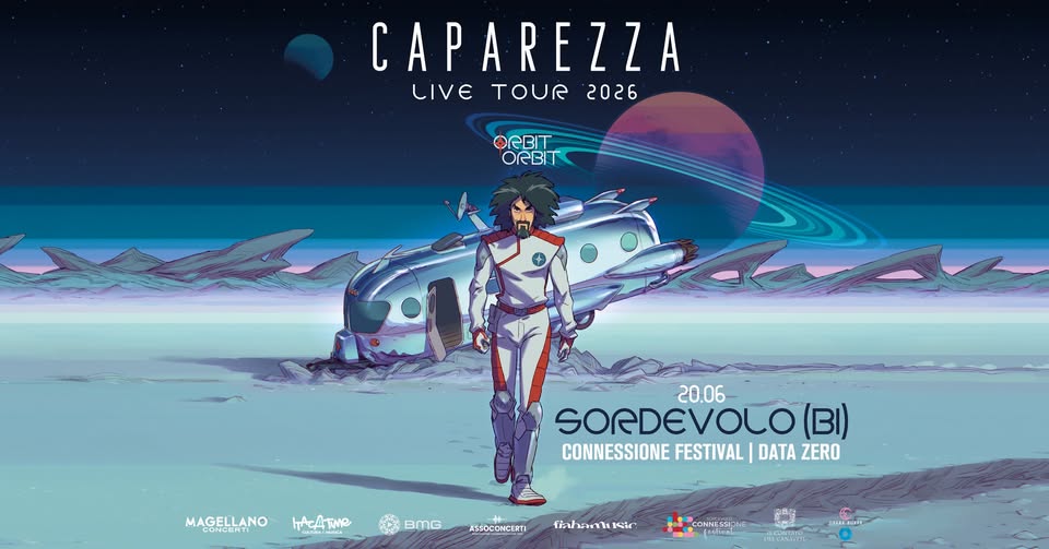 Evento CAPAREZZA Live Tour 2026 (data zero) Sordevolo (BI) Locandina CAPAREZZA Live Tour 2026 (data zero) Sordevolo (BI) - sabato 20 giugno ore 21:00 - 23:00