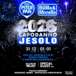 Capodanno 2026 Jesolo – Piazza Kennedy Radio Piterpan e Radio Bellla & Monella a Jesolo (VE) il 31 dicembre dicembre 2025 - 1 gennaio 2026