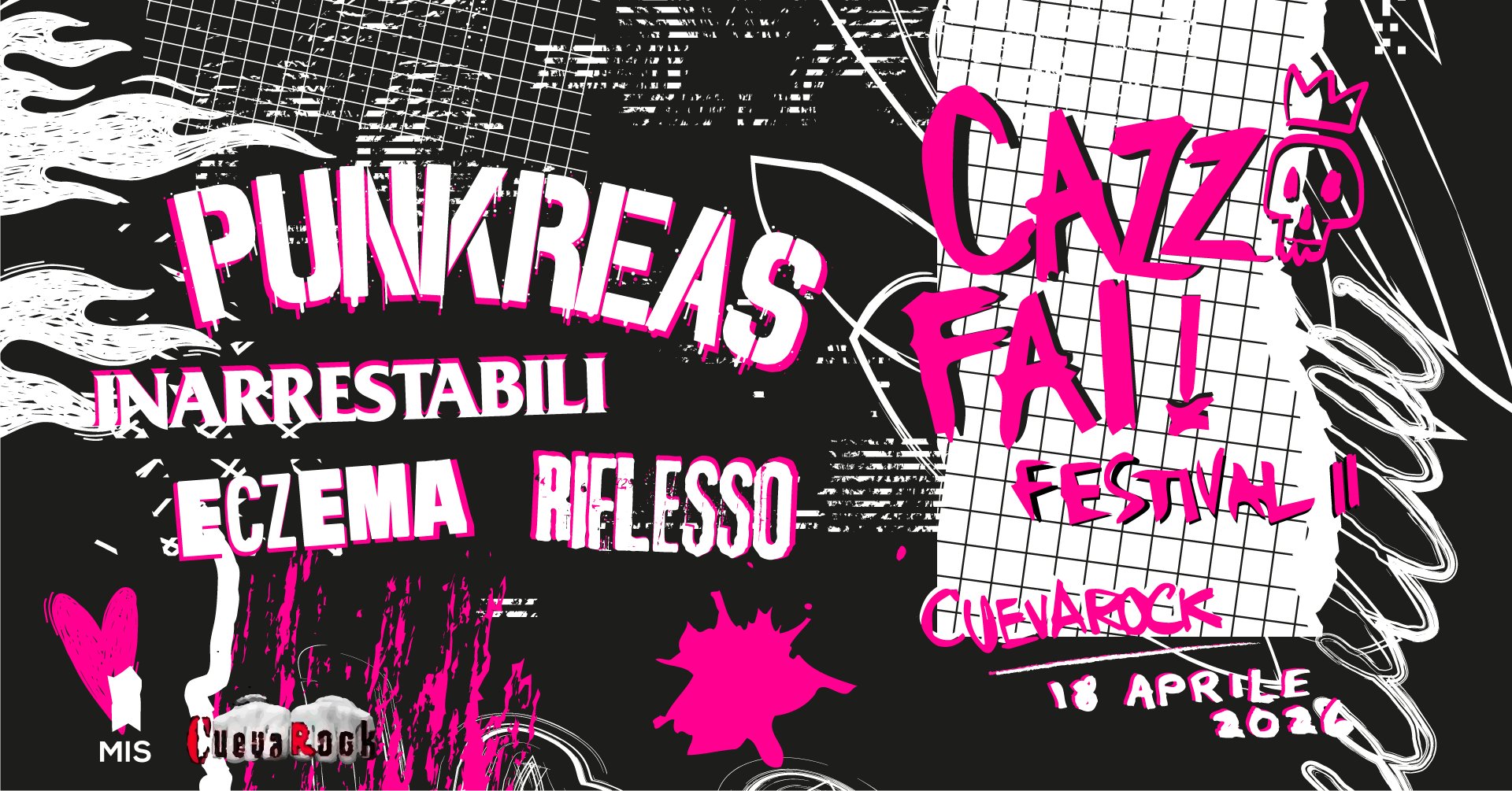 Evento Cazzofai! Festival Ii X Cuevarock X 18 Aprile 2026 Locandina Cazzofai! Festival Ii X Cuevarock X 18 Aprile 2026 - sabato 18 aprile ore 21:00 - 23:00