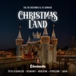 ChristmasLand | La magia del Natale in @Edenlandia Potrebbe essere un contenuto grafico raffigurante castello e il seguente testo "DAL 6 DICEMB DALDGDICEMABREALO7GENNAID BRE AI 07 GENNAIO CHRISTMAS LAND Edenlandia PISTA PSADIHCO.TLE IGHIACCIO FIGURANTI MERCATINI ATTRAZIONI SHOW"
