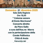 “Colonne sonore di Ennio Morricone” “Colonne sonore di Ennio Morricone” a Anagni (FR) il 21 dicembre 2025