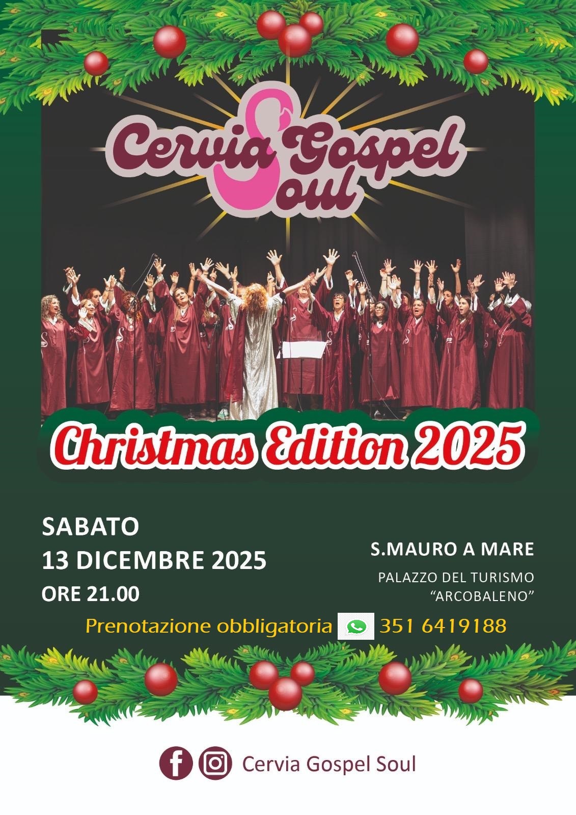 Evento Concerto Gospel Con I Cervia Soul Gospel Locandina Concerto Gospel Con I Cervia Soul Gospel - sabato 13 dicembre ore 21:00 - 23:00
