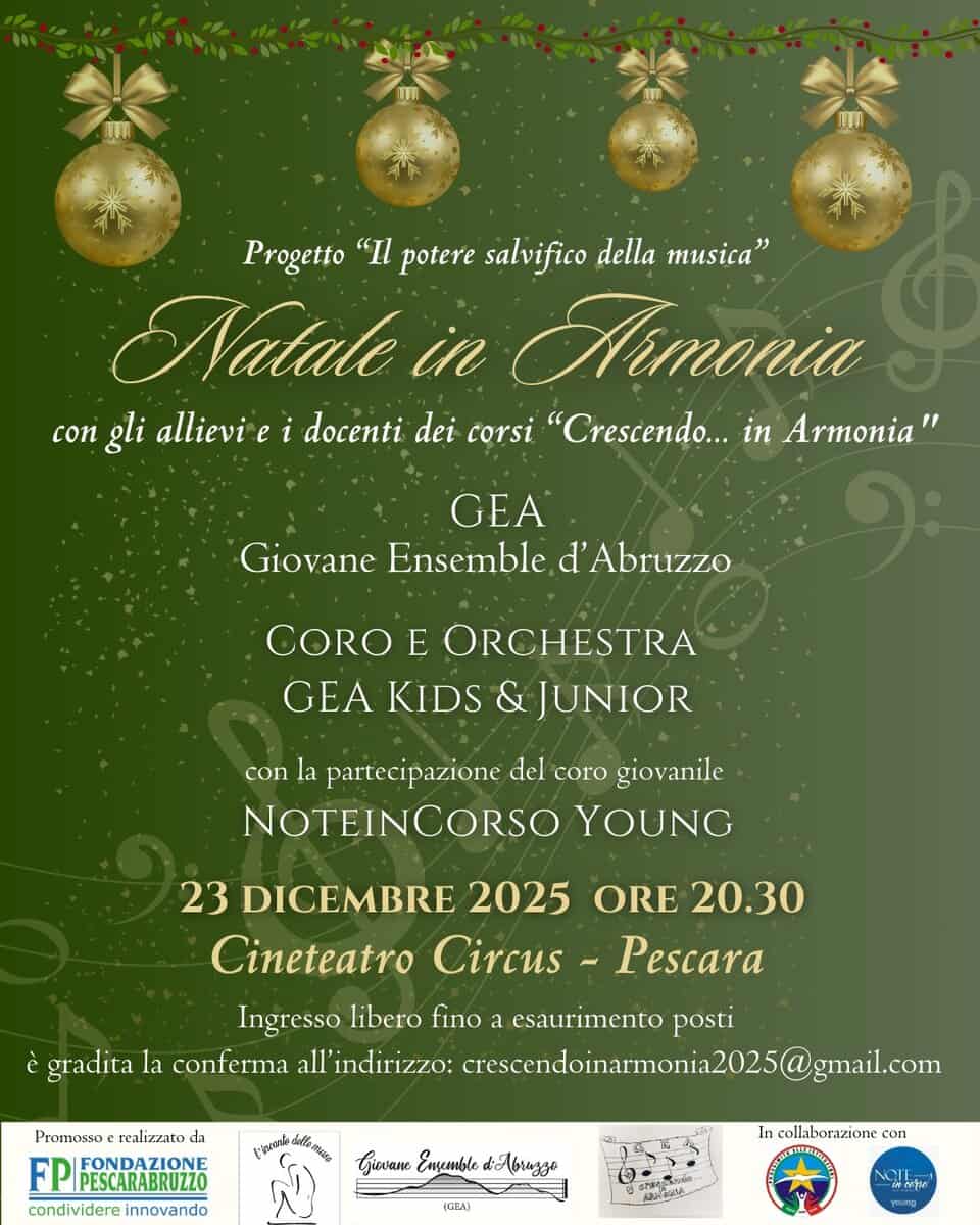 Evento Concerto “Natale in Armonia” Locandina Concerto “Natale in Armonia” - martedì 23 dicembre ore 20:30 - 22:30