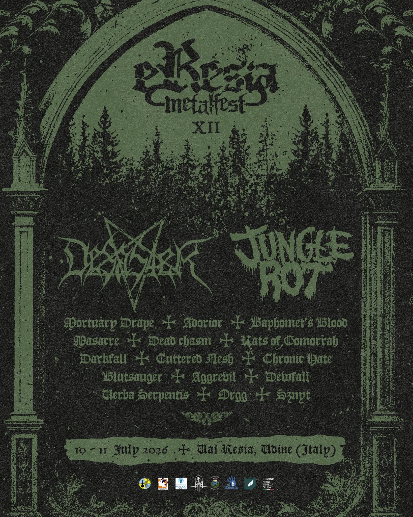 Evento eResia metalfest 2026 Locandina eResia metalfest 2026 - da venerdì 10 luglio - sabato 11 luglio 2026 ore 17:00 ore 04:00