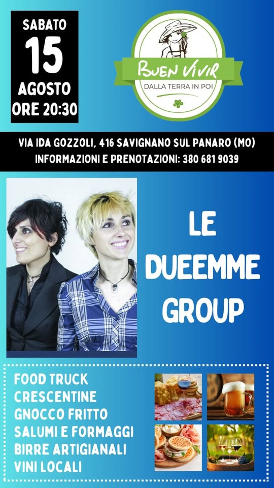 Evento Ferragosto al Buen Vivir – Savignano S – P (MO) Locandina Ferragosto al Buen Vivir – Savignano S – P (MO) - sabato 15 agosto ore 20:30 - 22:30