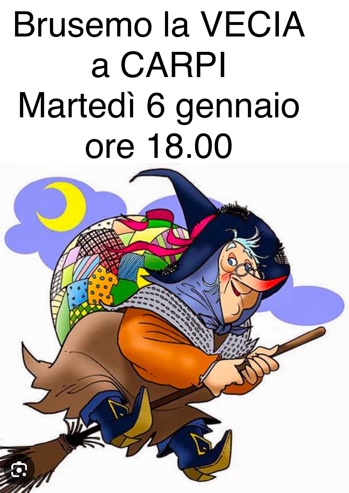 Evento Festa Della Befana In Piazza A Carpi Locandina Festa Della Befana In Piazza A Carpi - mercoledì 7 gennaio ore 03:00 - 05:00