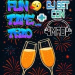 Fun Time Trio Capodanno @ Pink Devil Circolo ACLI Potrebbe essere un'immagine raffigurante bevanda e il seguente testo "31 DICEMBRE Festeggia il capodanno cON noi FINS FUNS+DJSET JSET TLMES CON 4BEO TBEжm MADO 米 氷 Pink Devil Club Viale Rimembranzı ze 54 Barengo נ1מ Info e prenotazioni 3382896892"