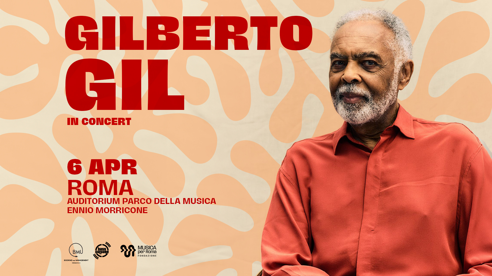 Potrebbe essere un'immagine raffigurante il seguente testo "GILBERTO GILVO IN CONCERT GILS 6 APR ROMA AUDITORIUM TORIUM PARCO DELLA MUSICA ENNIO MORRICONE BMU 50つ名 15090ー分 oe 015 > erHome MUISIDA LO FOMBAEIONE ONARID"