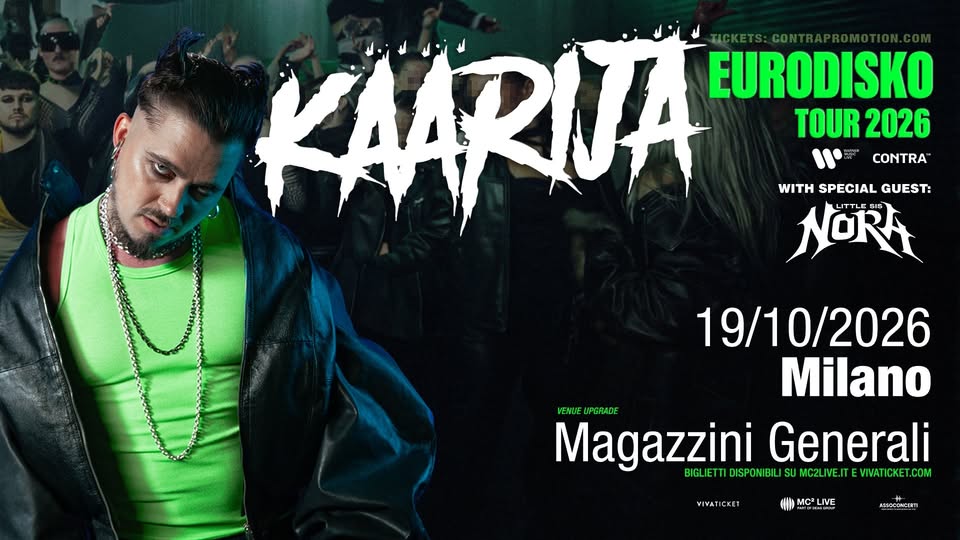 Evento Käärijä – Eurodisko Tour 2026 Locandina Käärijä – Eurodisko Tour 2026 - lunedì 19 ottobre ore 19:30 - 22:30