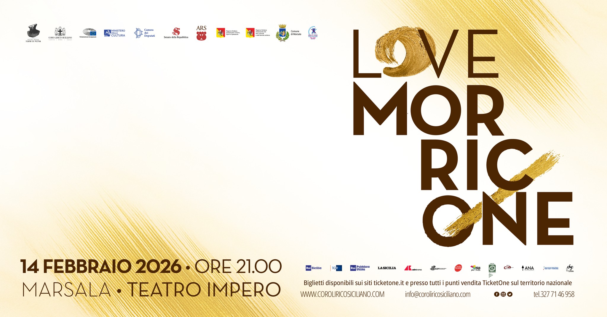 LOVE MORRICONE – MARSALA – Un inno d’amore – 14 Febbraio 2026 Potrebbe essere un'immagine raffigurante testo