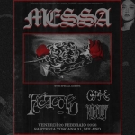 MESSA + Faetooth + Coltaine + Kariti @ Santeria Toscana, Milano // 20.02.2026 Potrebbe essere un'immagine raffigurante il seguente testo "AKESSA মিলান යരන്්දൂ 謹迎 VENERDÌ2OFEBBRAIO2026 X ENERDI20 FEBBRAIO SANTERIA SANTERIATOSCANA.31,MILANO MILANO TOSCANA31."