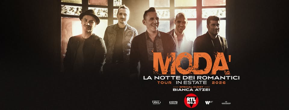 Evento MODÀ – La Notte Dei Romantici In Estate Tour – Torino 30.6 Locandina MODÀ – La Notte Dei Romantici In Estate Tour – Torino 30.6 - martedì 30 giugno ore 21:00 - 23:00