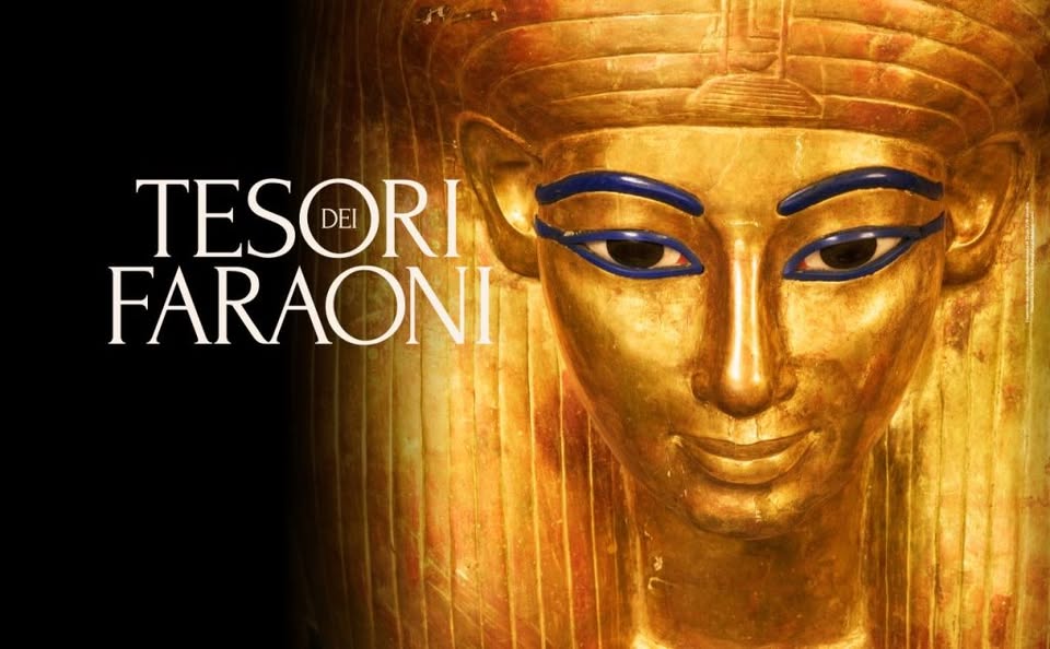Mostra Tesori dei Faraoni Potrebbe essere un'immagine raffigurante la Grande Sfinge di Giza e il seguente testo "TESORI FARAONI ះ"