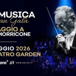 Omaggio a Ennio Morricone – Rende, Teatro Garden Orchestra Tebaide Potrebbe essere un'immagine raffigurante il seguente testo "CINEMUSIÇA il Gran Jala OMAGGIO A ENNIO MORRICONE ORCHESTRATEBAIDE TEBAIDE ORCHESTRAT 15 MAGGIO 2026 RENDE TEATRO GARDEN BIGLIETTISU BIGLIE ticketone AR WWW.ARLIVE.IT wwW.AF MA"