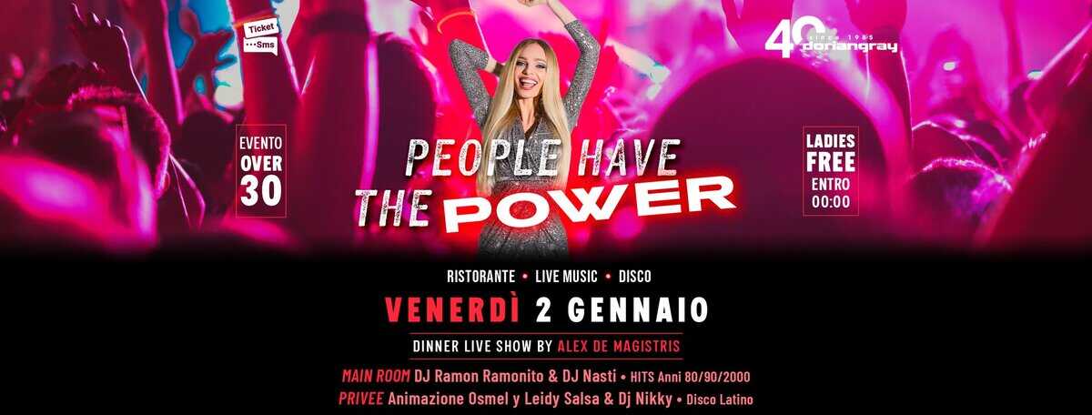 Potrebbe essere un contenuto grafico raffigurante il seguente testo "Ticket 1Sm5 5M5 40 dorian angray dariangray 4Gcray 8પ EVENTO OVER 30 PEOPLEHAVE PEOPLE HAVE EPOWER ER POW LADIES FREE ENTRO 00:00 RISTORANTE LIVE MUSIC DISCO VENERDÌ 2 GENNAIO DINNER LIVE SHOW BY ALEX DE MAGISTRIS MAIN ROOM DJ Ramon Ramonito DJ Nasti HITS Anni 80/90/2000 PRIVEEAnimazioneOsmely Leidy Salsa& ikky Disco DiscoLatino alino"