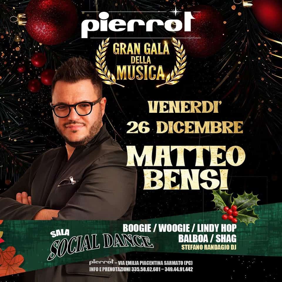 Evento Pierrot Liscio Con Matteo Bensi Locandina Pierrot Liscio Con Matteo Bensi - venerdì 26 dicembre ore 21:00 - 23:00