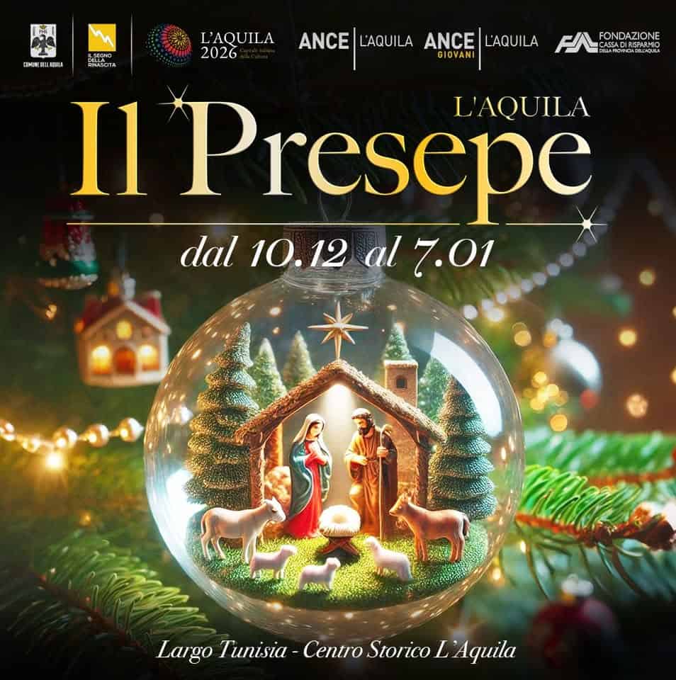 Evento Presepe della citta’ dell’Aquila – Inaugurazione Locandina Presepe della citta’ dell’Aquila – Inaugurazione - mercoledì 10 dicembre ore 17:30 - 18:30