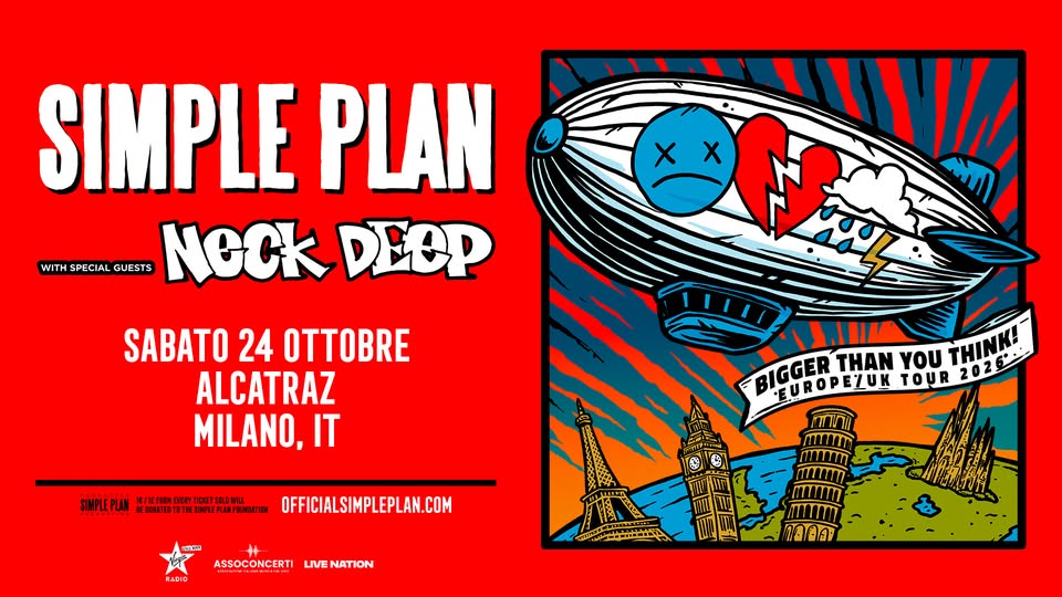 Evento Simple Plan in concerto a Milano Locandina Simple Plan in concerto a Milano - sabato 24 ottobre ore 20:00 - 22:00