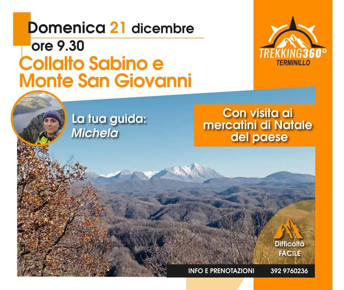 Evento Trekking a Collalto Sabina con visita ai Mercatini di Natale Locandina Trekking a Collalto Sabina con visita ai Mercatini di Natale - domenica 21 dicembre ore 09:00 - 15:00