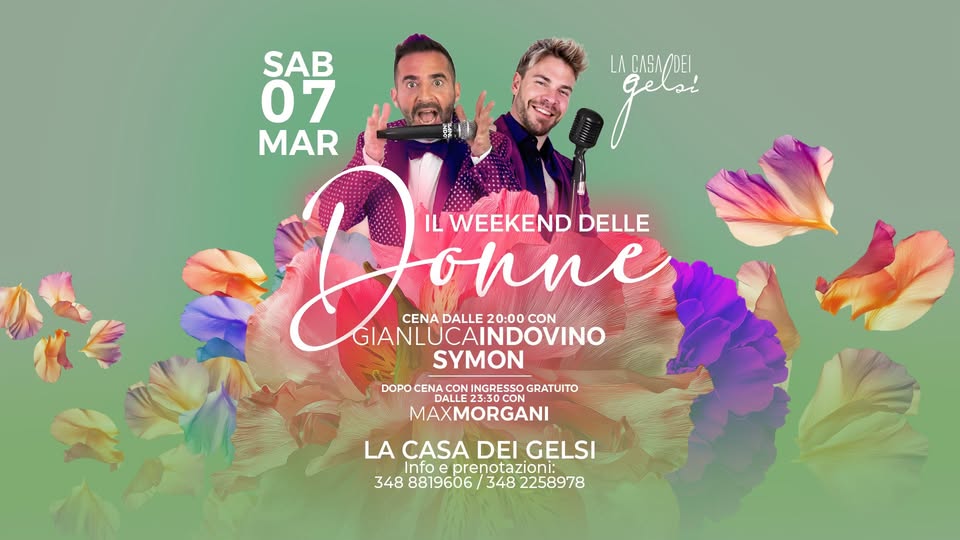 Evento 7.03 Il Week End Delle Donne Locandina 7.03 Il Week End Delle Donne - sabato 7 marzo ore 20:00 - 22:00