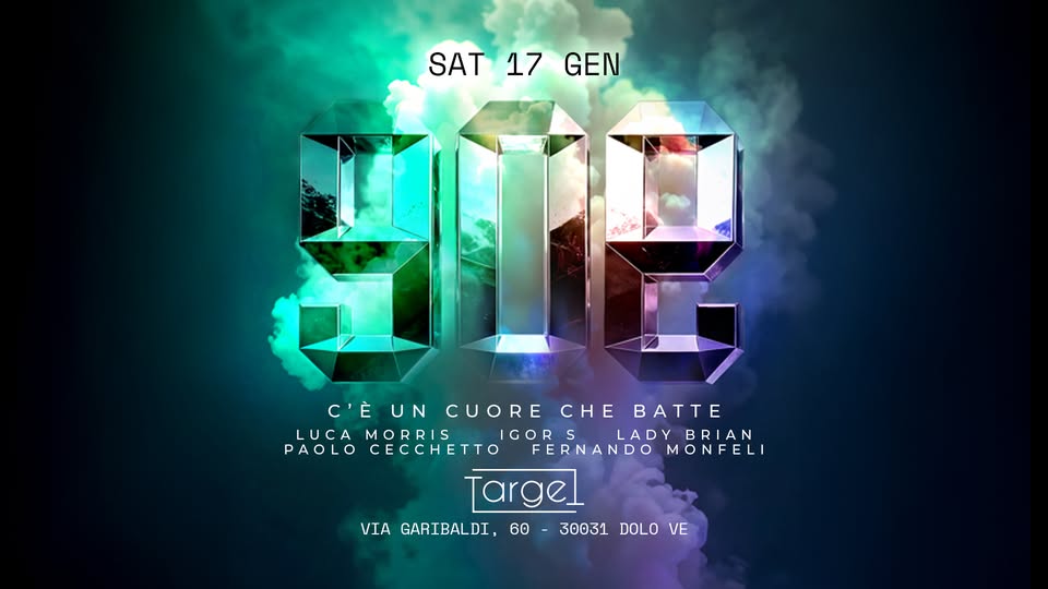 Potrebbe essere un contenuto grafico raffigurante il seguente testo "SAT17GEN 17 SAT GEN ስንደጋ C'È C'ÈUN UN CUORE CHE BATTE LUCA MORRIS IGOR LADY LUCAMORRISIGORSLADY Y BRIAN PAOLO PAOLOCECCHETTO CECCHETTO FERNANDO MONFELI Targel VIA GARIBALDI, 60 30031 DOLO VE"