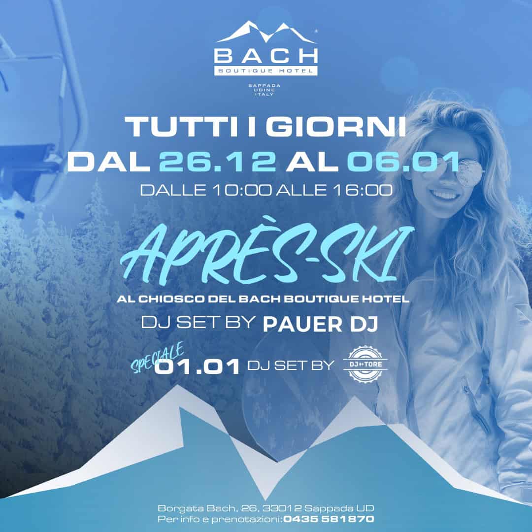 APRES-SKI al Bach Boutique Hotel Potrebbe essere un'immagine raffigurante testo