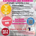 Carnevale dei Bambini di Casalecchio di Reno Potrebbe essere un'immagine raffigurante il seguente testo "CASALECCHIO INSIEME COMINe CaлиecHo CAMCOORive Riso CASALECCHIO DELLECULTURE 0805678208118 CASAMASI CONFCOMMERCIO IMPROAN VTALIA Collinetra tra Belognae Belogna Modona Domenica 08 Febbraio 2026 Carnevale dei Bambini In Centro a Casalecchio di Reno"