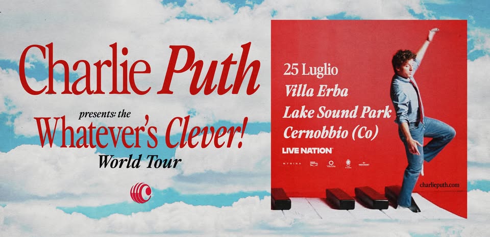 Evento Charlie Puth – Whatever’s Clever! World Tour – Lake Sound Park Locandina Charlie Puth – Whatever’s Clever! World Tour – Lake Sound Park - sabato 25 luglio ore 19:00 - 21:00
