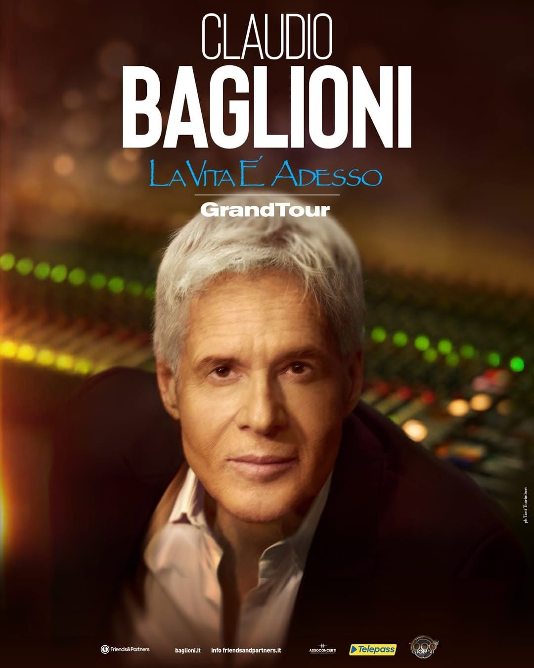 Evento Claudio Baglioni – 10 Settembre 2026 – Arena Sferisterio Macerata Locandina Claudio Baglioni – 10 Settembre 2026 – Arena Sferisterio Macerata - giovedì 10 settembre ore 21:00 - 23:00