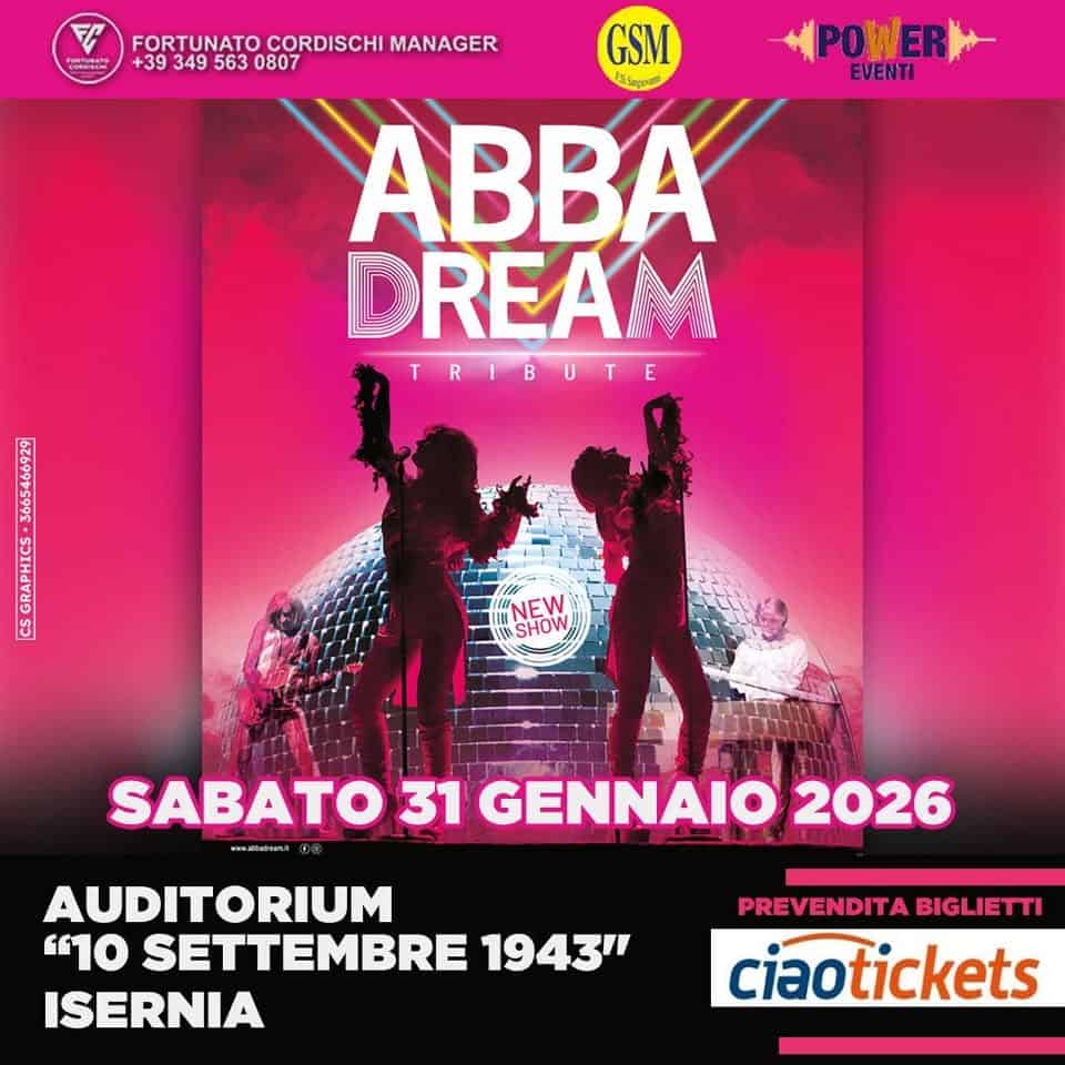 Evento concerto ABBA Locandina concerto ABBA - sabato 31 gennaio ore 21:00 - 23:00