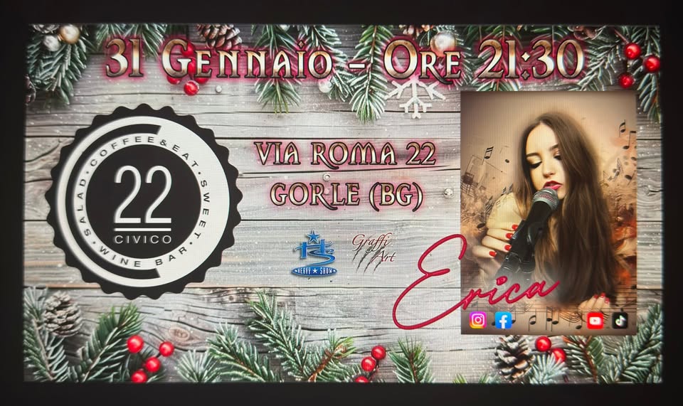 Evento Erica Magno – Live!!! Locandina Erica Magno – Live!!! - sabato 31 gennaio ore 21:30 - 23:30