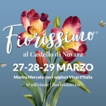 Fiorissimo al Castello – 9ª mostra mercato Florovivaistica Potrebbe essere un'immagine raffigurante il seguente testo "9a edizione 27-28-29 MARZO Fiorissimo rissino al Castello di Novara Mostra MostraMercato Mercato Piante Fiori e Artigianato scopri di più su fiorissimo.eu"