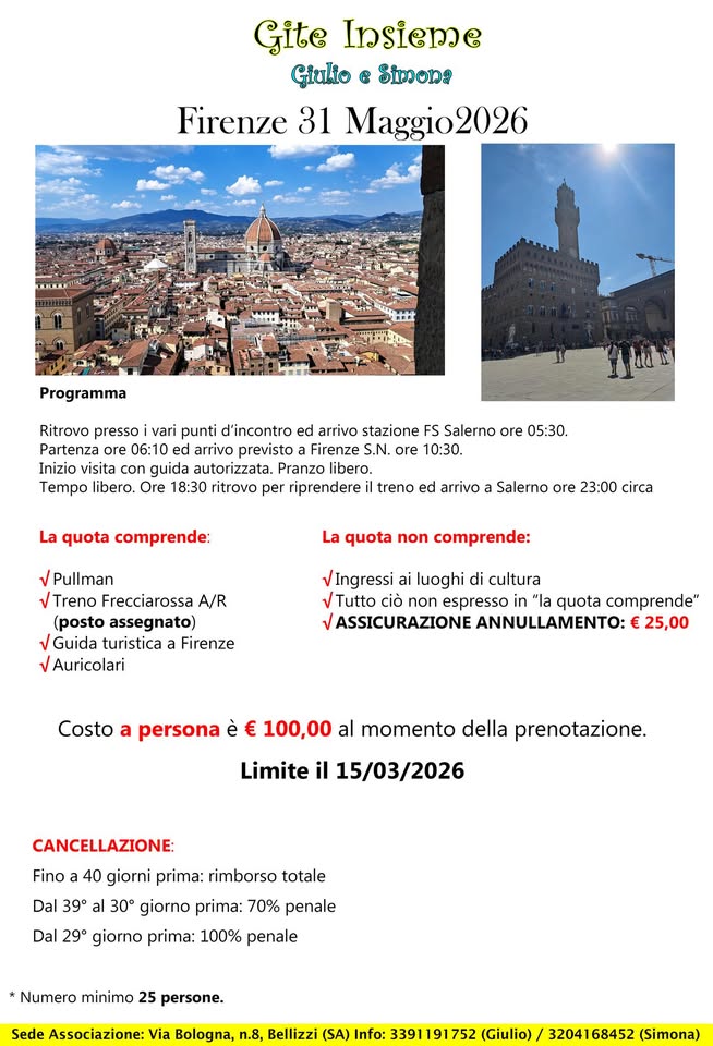 Evento Firenze 31 Maggio 2026 Locandina Firenze 31 Maggio 2026 - domenica 31 maggio ore 05:00 - 23:45