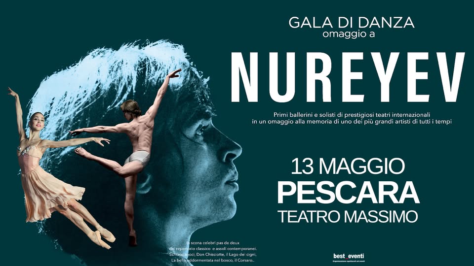 Galà di danza – Omaggio a Rudolf Nureyev – 13.05.2026 – Pescara, Teatro Massimo Potrebbe essere un'immagine raffigurante testo