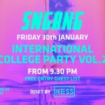 International College Party ANDA VENICE – Venerdì 30.01 – FREE ENTRY Potrebbe essere un contenuto grafico raffigurante il seguente testo "ANDA venicehostel venicehostel hostel venice ALAI LIFE BAR SNGANG FRIDAY 30th JANUARY INTERNATIONAL COLLEGE PARTY VOL.2 FROM 9.30 PM FREE ENTRY GUEST LIST RUMCOLA PROMO RUMCOLAPROMO5 5€ TILL MIDNIGHT DJSET BY NESS like POMCerT"