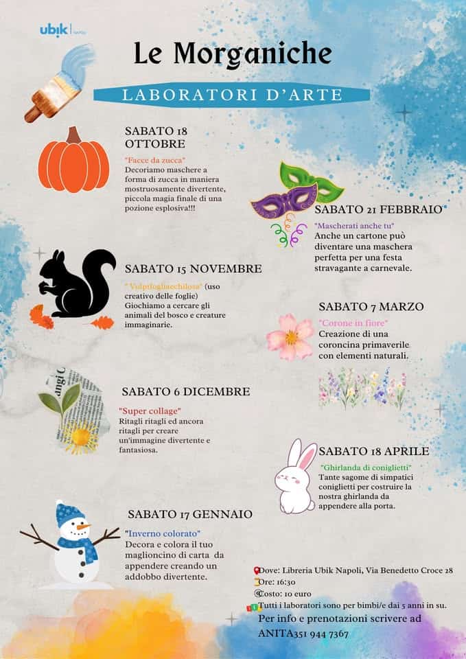 Inverno colorato, Laboratorio a cura delle Morganiche Potrebbe essere un contenuto grafico raffigurante testo
