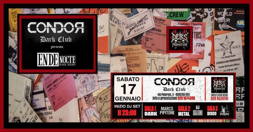 Potrebbe essere un'immagine raffigurante ‎il seguente testo "‎MTE MLATS ثد POLPER นววนสยง ISH MODERNANGS B/25/88 AcaAeTy heatre WORLD MOUR 1989 R 残arも artClub Club presenta enta pre ENDE DARK NIGHT NOCTE Daym CAFE ศนร์ THS PROMOTION .12th 62 NGLERS MERCY Tncstor ・d. 109 SABATO 17 GENNAIO SOCIALE 飞情 DEBS COR 週art Clubi vitaPalermo,5-RUBIERA(RE) viaPalermo,5 Infoe prenotazlonl32 329 1674338 INIZIO DJ SET H23:00 RF INFO/LISTADEBS 9528781 SALA1 MARCO SALA2 DARK PIPITONE METAL DJ 隊 시 นภา SALA3 DISCO SEOPION 亚‎"‎