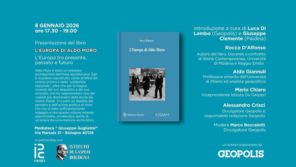 Evento L’europa Di Aldo Moro Locandina L’europa Di Aldo Moro - giovedì 8 gennaio ore 17:30 - 19:30