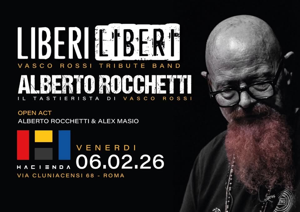 Evento Liberi Liberi & Alberto Rocchetti – HACIENDA – ROMA Locandina Liberi Liberi & Alberto Rocchetti – HACIENDA – ROMA - venerdì 6 febbraio ore 21:30 - 23:30