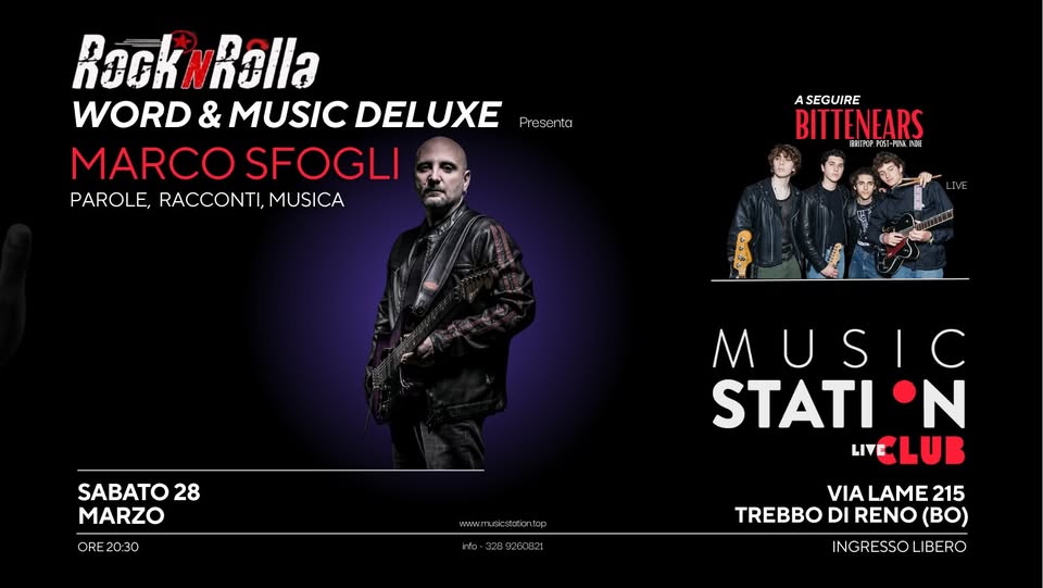 Evento Marco Sfogli – Words & Music Deluxe Neptone Live show @Music Station – Bologna Locandina Marco Sfogli – Words & Music Deluxe Neptone Live show @Music Station – Bologna - sabato 28 marzo ore 20:00 - 22:00