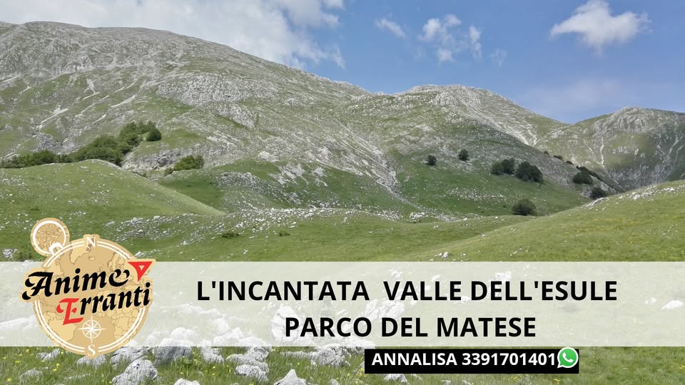 🌏 MEDIO – Immersi nella magia della Valle dell’Esule Potrebbe essere un'immagine raffigurante il seguente testo "Animey Animey TErranti L'INCANTATA VALLE DELL'ESULE PARCO DEL MATESE ANNALISA 3391701401"