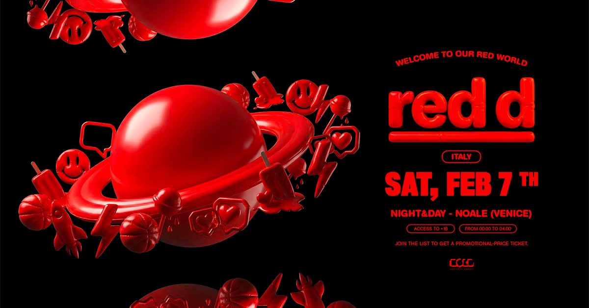 Evento RED D @Night&Day Locandina RED D @Night&Day - sabato 7 febbraio ore 23:00 - 04:00