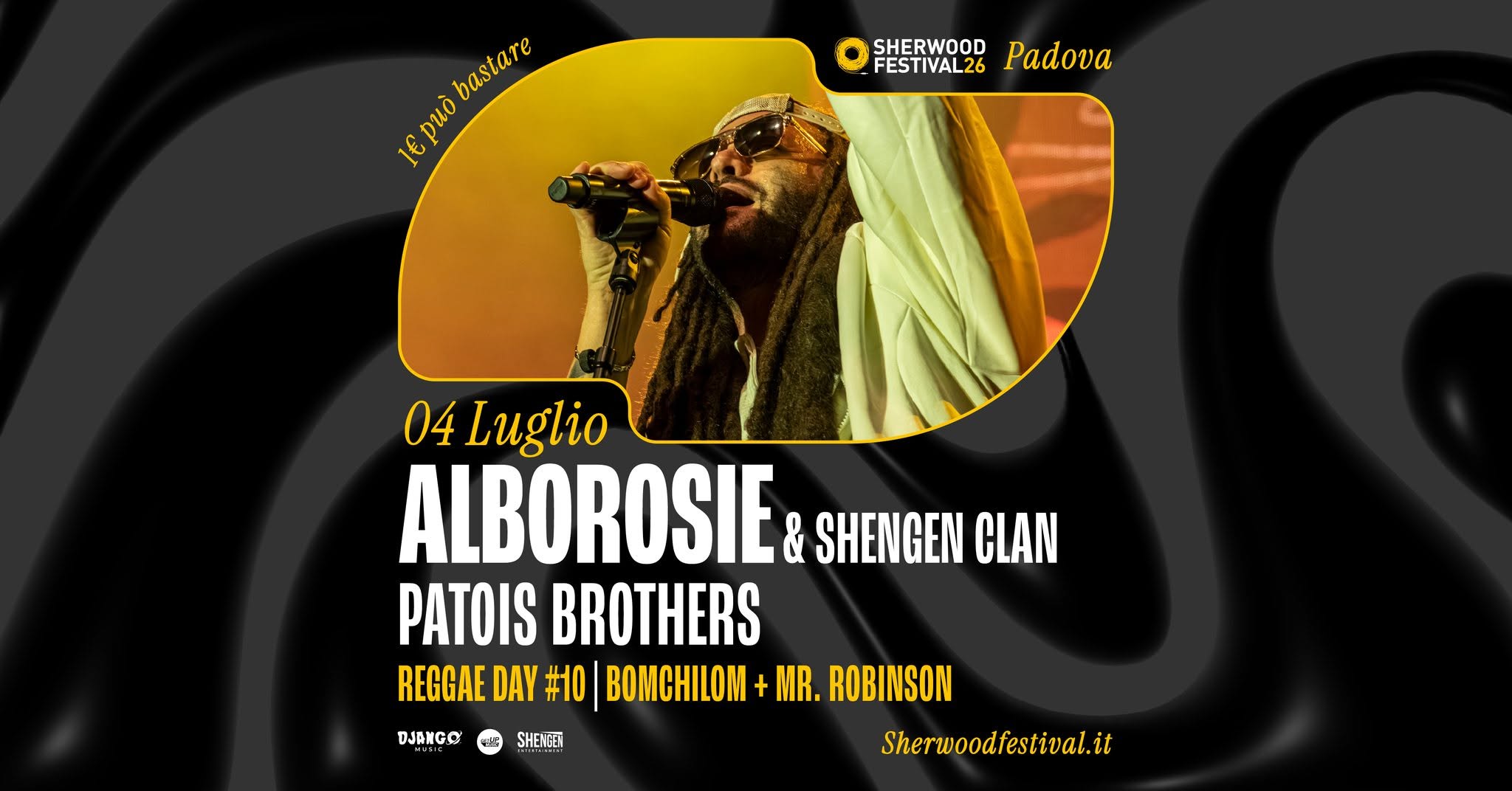 Evento Reggae Day 10 w – ALBOROSIE Patois Brothers & more 04 Luglio 2026 Sherwood Festival, Padova Locandina Reggae Day 10 w – ALBOROSIE Patois Brothers & more 04 Luglio 2026 Sherwood Festival, Padova - sabato 4 luglio ore 19:30 - 21:30