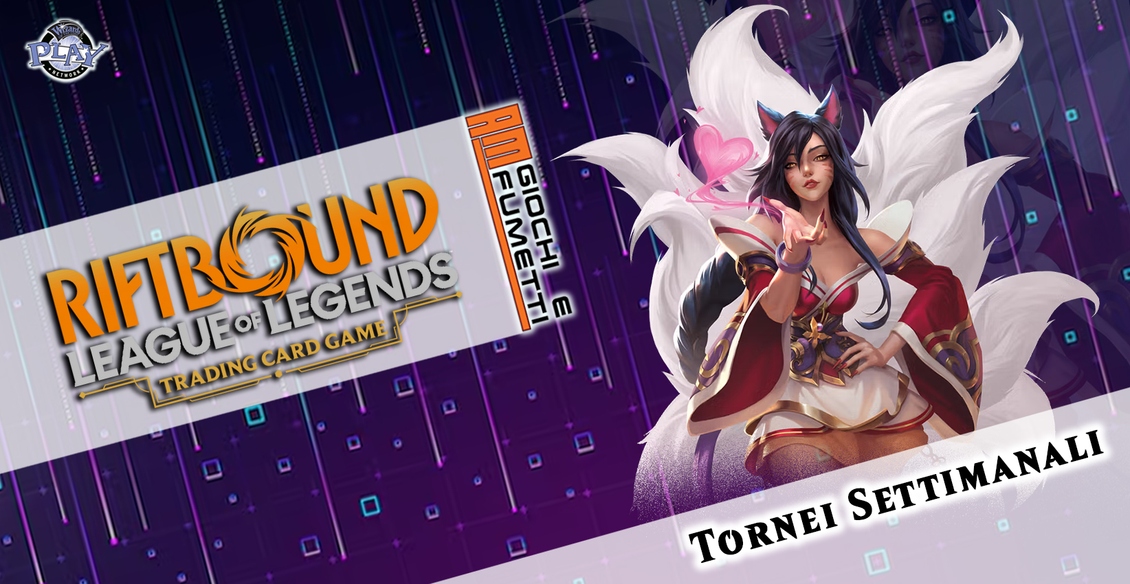 RiftBoud League of Legend! – Tornei Settimanali Potrebbe essere un'immagine raffigurante il seguente testo "PLA RIFTROUND GUND ILトヨWNII 스브클그때 3 HD LEAGUE TRADING CARD LEGENDS LEAGUEGLEGENDS DGAME GAME TORNEI SETTIMANALI SETTIMANALI"