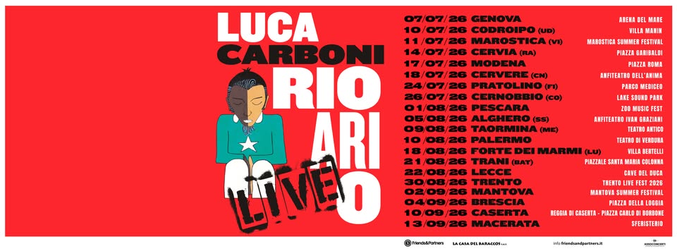 Evento Rio Ari O LIVE – Luca Carboni 02/09/2026 Mantova Summer Fest Esedra di Palazzo Te Mantova Locandina Rio Ari O LIVE – Luca Carboni 02/09/2026 Mantova Summer Fest Esedra di Palazzo Te Mantova - mercoledì 2 settembre ore 21:00 - 23:00