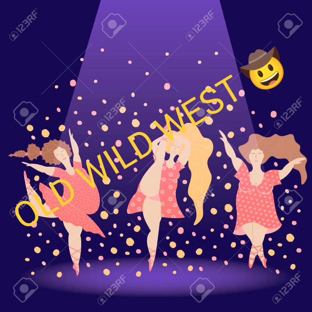 Saggio OLD WILD WEST 2026 domenica 7 giugno 2026- ” 5..6..7…8…DANZA!” TEATRO S. ANNA Torino Potrebbe essere un disegno raffigurante danza e testo