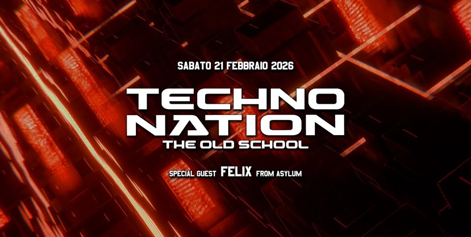 TECHNO NATION – The Real Old School Night Potrebbe essere un'immagine raffigurante il seguente testo "400000 TECHNO NATIN THE OLD SCHOOL හදුර FEBBRAIO 2026 Lzo BREWERY CONEGLIANO t"