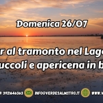 Tour al tramonto nel Lago di Massaciuccoli e apericena in battello Tour al tramonto nel Lago di Massaciuccoli e apericena in battello a Pisa (PI) il 26 luglio 2026