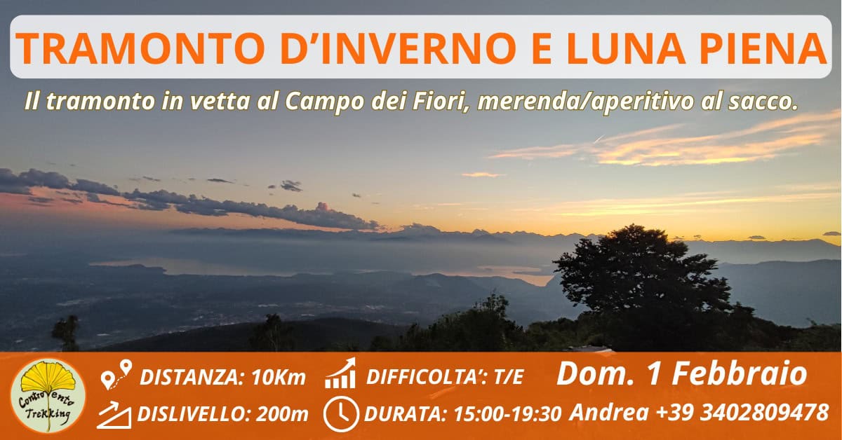 Evento Tramonto d’Inverno al Forte di Orino e Luna Piena, Campo dei Fiori di Varese Locandina Tramonto d’Inverno al Forte di Orino e Luna Piena, Campo dei Fiori di Varese - domenica 1 febbraio ore 15:00 - 19:30